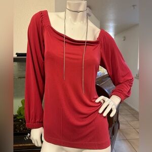 NWT White House black market rose off the shoulder, long sleeve blouse